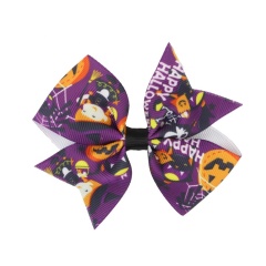 Children's pumpkin bat pattern halloween costumes kids girls mini metal hair clips hair bow alligator clips