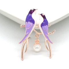 custom ins korean luxury fashion girls womens crown bird leaf swan flower rhinestone brooches jewelry