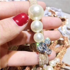 Victoria Simple hair Accessories hair cord crystal rhinestone pearl hair ties