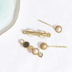 Vintage pearl sweet temper diamond hair clip set types of barrettes for girls