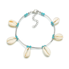 2019 summer hot sale jewelry blue beads summer beach sea shell anklet for ladies 2019 summer hot sale jewelry blue beads summer beach sea shell anklet for ladies