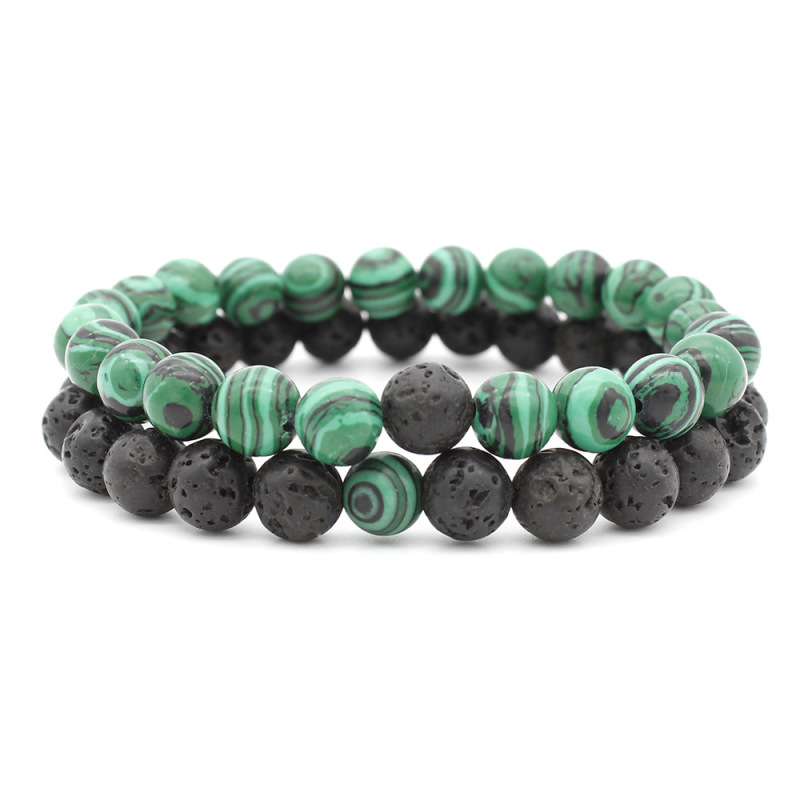 2Pcs/Set Couples Distance Classic Natural Stone Beaded Bracelets for Men Women 2Pcs/Set Couples Distance Classic Natural Stone Beaded Bracelets for Men Women