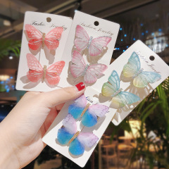 Factory direct sales cute colorful baby girl metal butterfly hair clip for kid