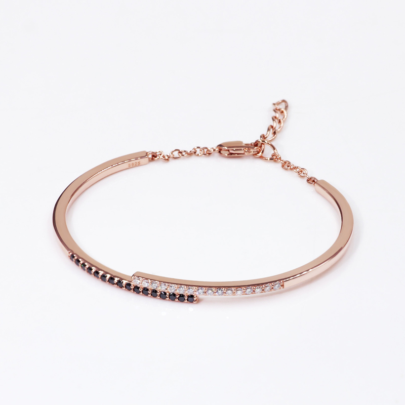 Women jewelry 925 sterling silver rose gold plated moissanite diamond bracelet