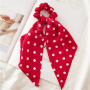 NEW Style Fashion Custom Printed Elastic Long Ribbon Girls Hair Scrunchies NEW Style Fashion Custom Printed Elastic Long Ribbon Girls Hair Scrunchies