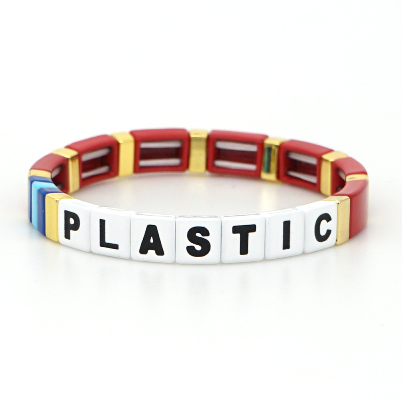 Wholesale Factory Sales Fashion Bohemia Handmade Customized Letter Enamel Bracelets