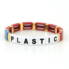 Wholesale Factory Sales Fashion Bohemia Handmade Customized Letter Enamel Bracelets