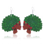 2020 custom fashion printing night club beauty head drop africa afro wooden earring wood jewelry for women