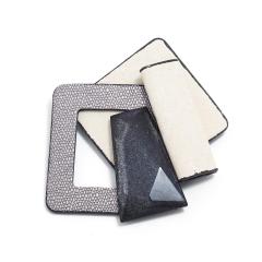 Korean fashion jewelry geometric rectangle women leather acrylic brooches