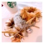 Winter Hair Scrunchies Elastics ponytail holder pompom pearl Bow plush hair tie
