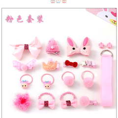 48pcs girls cartoon bow hair clip hairpin hair band set with box