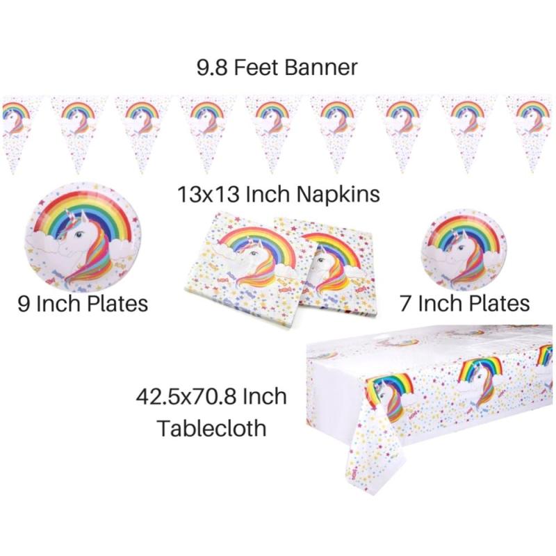 16 Party Tableware Plates Banner Girls Unicorn Party Decorations Supplies 16 Party Tableware Plates Banner Girls Unicorn Party Decorations Supplies