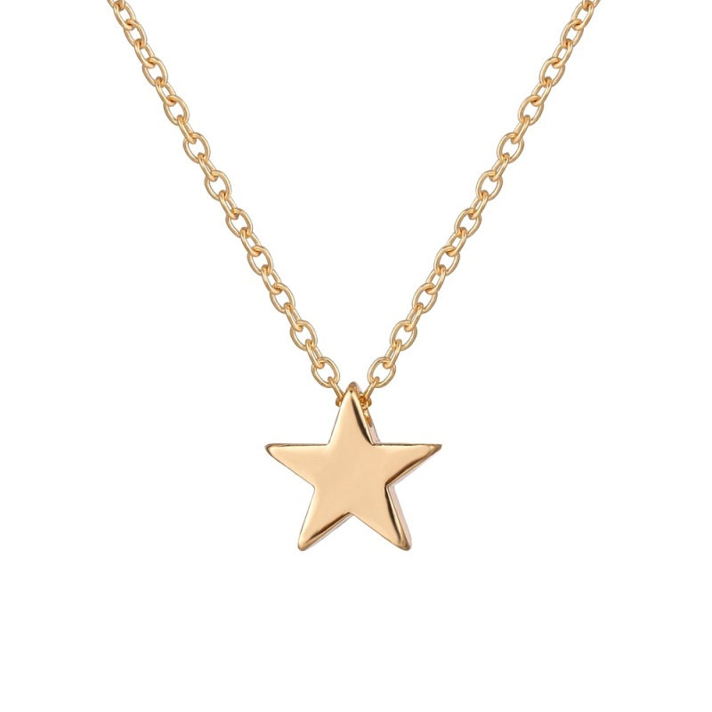 Amazon ins hot creative retro simple chain alloy pentagram necklaces for women