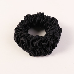 French high-end girls simple ins hot wide satin pleated fabric hair scrunchies