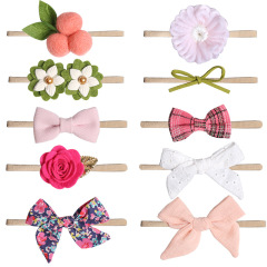 custom 10pcs photograph bow plush hair accessory set infant flower floral baby head band