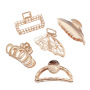 2020 new arrival fashion leaf butterfly crown shape metal hair claw clip