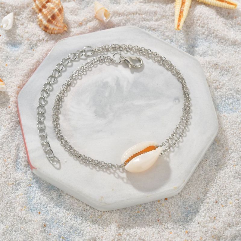Wholesale simple wild women jewelry natural shell multi-layer beach anklet Wholesale simple wild women jewelry natural shell multi-layer beach anklet