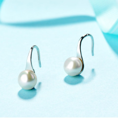 fashion simple women silver 925 freshwater pearl earrings for women 2020