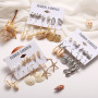 fashion best sell wish amazon korean women ladi jewelry earrings set ocean hoop drop shell earring