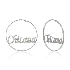 New fashion personality geometric exaggerated temperament circle letter earrings