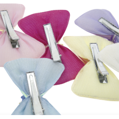 New design laser multi-colored top knot bow girls hair accessories hair clip