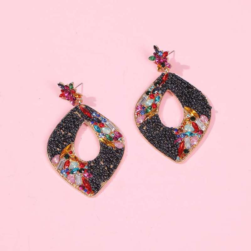 factory Wholesale Customized fashion drop colorful cz rhinestone dangle earring jewelry for women lady girls factory Wholesale Customized fashion drop colorful cz rhinestone dangle earring jewelry for women lady girls