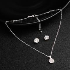 Handmade Zircon silver comb necklace bridal headpiece wedding bridal jewelry sets