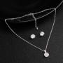 Handmade Zircon silver comb necklace bridal headpiece wedding bridal jewelry sets Handmade Zircon silver comb necklace bridal headpiece wedding bridal jewelry sets