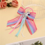 Rainbow bling unicorn glitter fabric for hair bow kids elastic hair tie