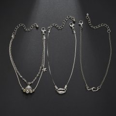 4 Sets korean style silver 925 foot jewelry sea shell sea star anklets chains for women feet
