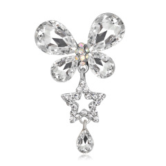 Fashion Vintage Women Accessories Lady butterfly star Pendant Crystal brooches