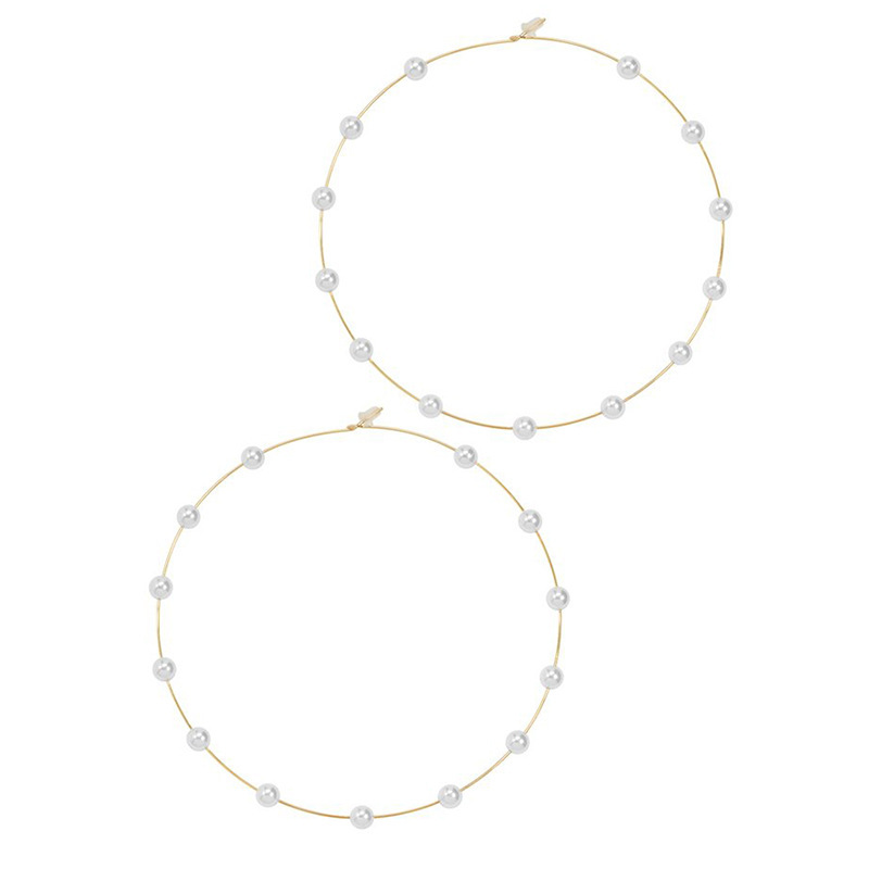 New arrive beads hanging round big baroque jewellery big pearl hoop earrings New arrive beads hanging round big baroque jewellery big pearl hoop earrings