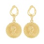 New Design INS Hot Vintage Round Irregular Pearl Baroque Head Coin Earrings New Design INS Hot Vintage Round Irregular Pearl Baroque Head Coin Earrings
