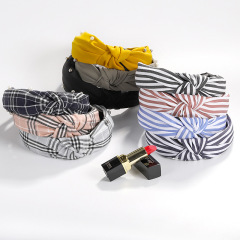 Print Bunny Ears knit Bowknot Hair Accessories Cloth Wrapped women hair band Print Bunny Ears knit Bowknot Hair Accessories Cloth Wrapped women hair band