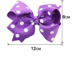 Korean women baby girls classic dot pattern ribbon bow hair clips