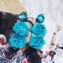 amazon ins Customized girls fashion ZA iridescent scale big long exaggerated drop statement sequin earrings for women