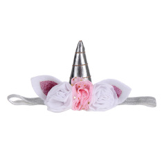 Unicorn hair accessories 3d flower lace crown glitter bling headbands
