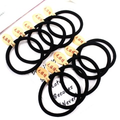 Handmade custom elastic hair tie pure black seamless high elastic hair tie with logo Handmade custom elastic hair tie pure black seamless high elastic hair tie with logo