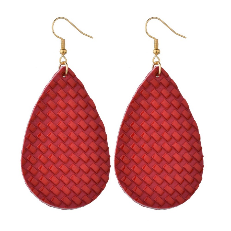 2020 Trendy Bulk Wholesale Women Embossed Black Cowhide Faux Teardrop Leather Earrings 2020 Trendy Bulk Wholesale Women Embossed Black Cowhide Faux Teardrop Leather Earrings