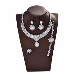 2019 fashion aaa women lady girl copper Bridal wedding earrings bracelet jewelry set zircon