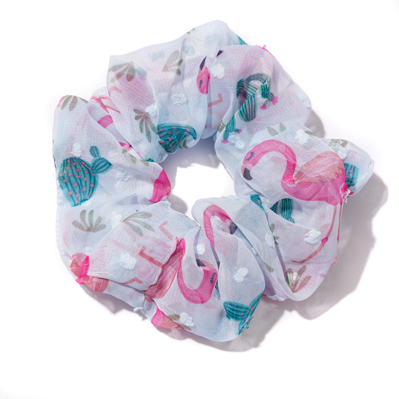 Wholesale New 2020 Korean Colorful Printed Fabric Yarn Elastic Scrunchies For Women