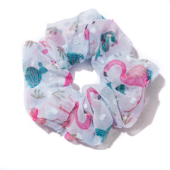 Wholesale New 2020 Korean Colorful Printed Fabric Yarn Elastic Scrunchies For Women