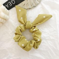 Fashion scrunchies rabbit ear sweet hairdressing elastic solid color girls elastic hair tie with dot