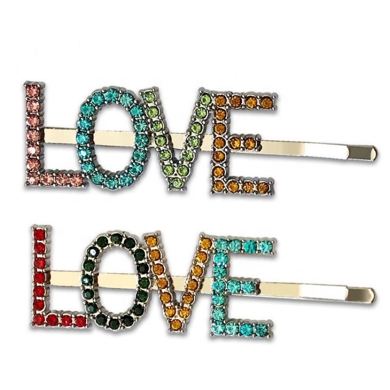 fashion vintage Hair Barrettes LOVE alphabet letter korean metal crystal custom hair clip fashion vintage Hair Barrettes LOVE alphabet letter korean metal crystal custom hair clip