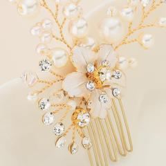 New design gold Pearl bride Hair Accessories Wedding Bridal Hair Combs