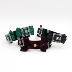 New fashion wholesale gemstone bow baroque rhinestone crystal hairband for woman