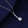 Hot sale fashion jewelry pear shape 925 silver gold plated moissanite necklace Hot sale fashion jewelry pear shape 925 silver gold plated moissanite necklace