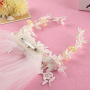 Wholesale cheap korea Rhinestone gold bridal flower white floral garland for wed Wholesale cheap korea Rhinestone gold bridal flower white floral garland for wed