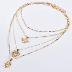 wish Amazon ins fashion gold angle heart multi layered chain choker necklace set for women lady girls wish Amazon ins fashion gold angle heart multi layered chain choker necklace set for women lady girls