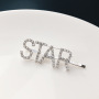 Silver crystal rhinestone Hair Accessories Barrettes women diamond letter hair clips